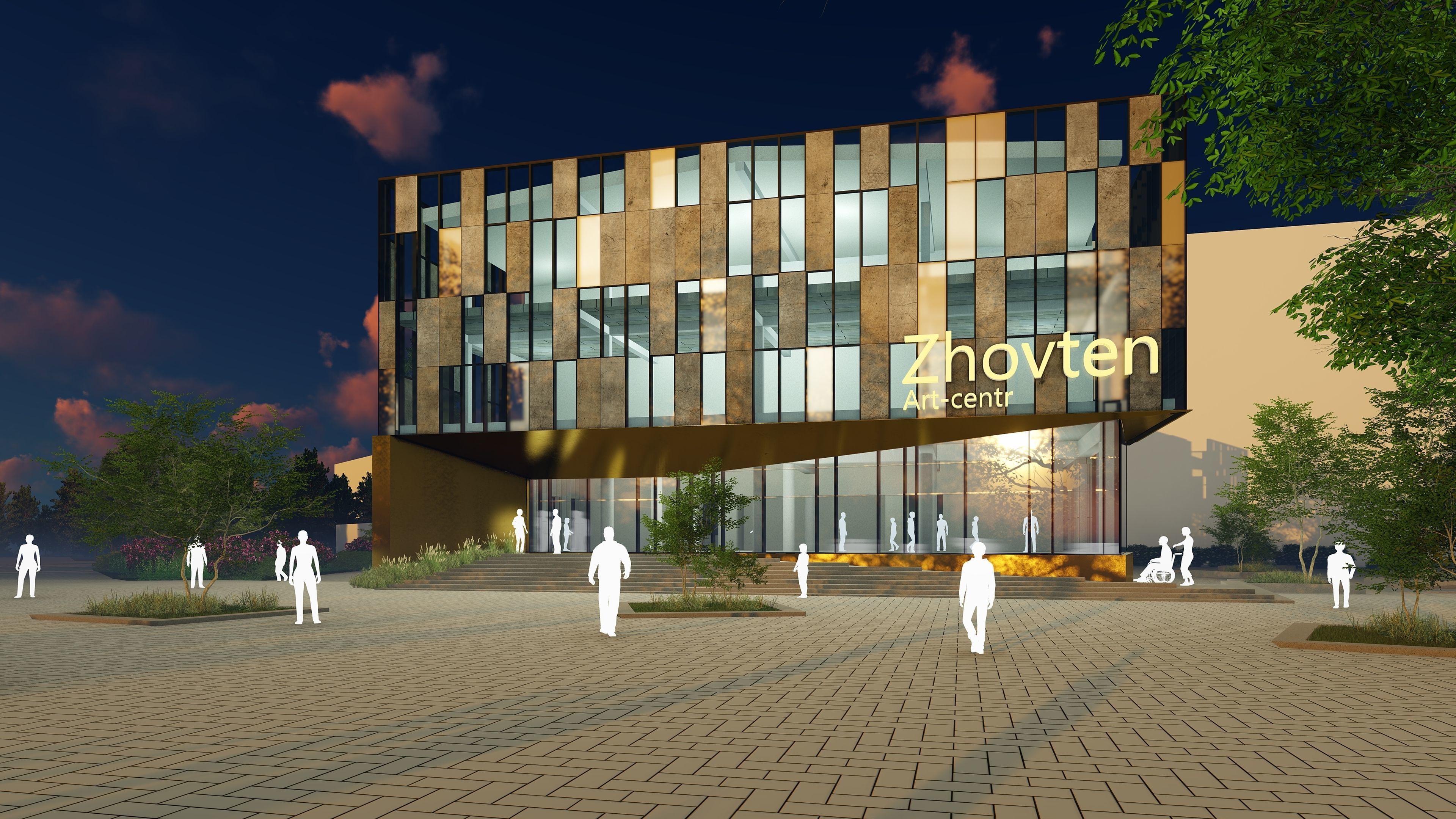 3D model of the cinema building reconstruction 6 versions 3D model_9