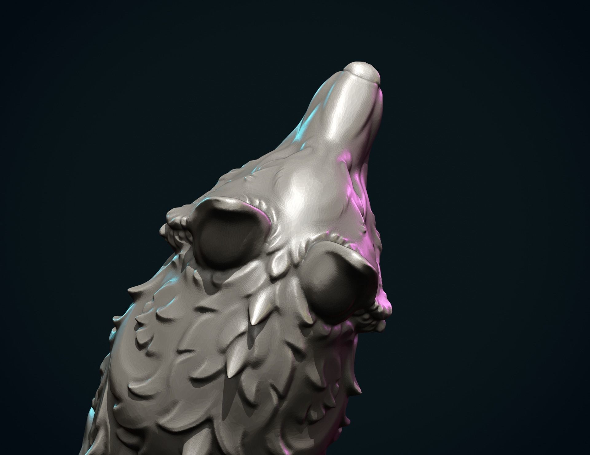 Wolf Sculpture 3D print model_11