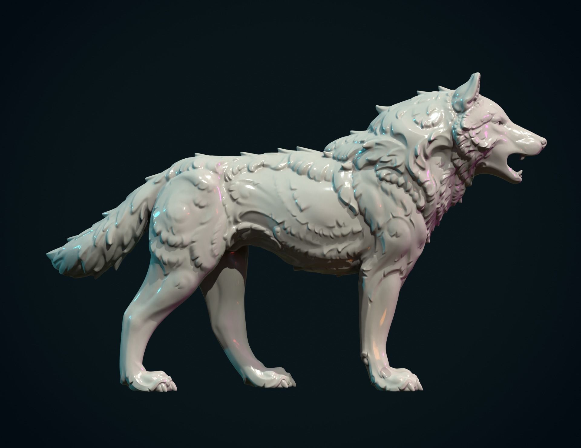 Wolf Sculpture 3D print model_2