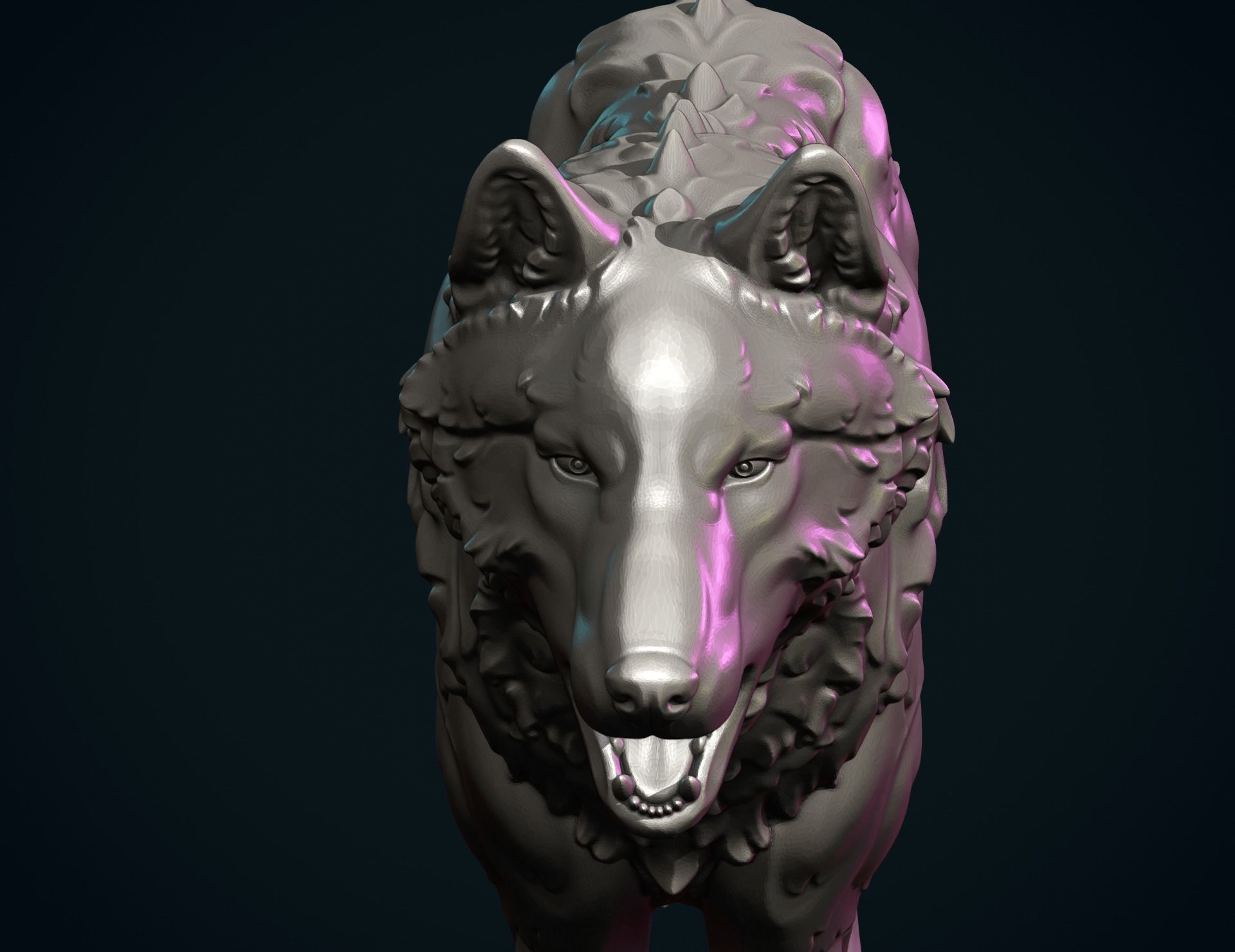 Wolf Sculpture 3D print model_17