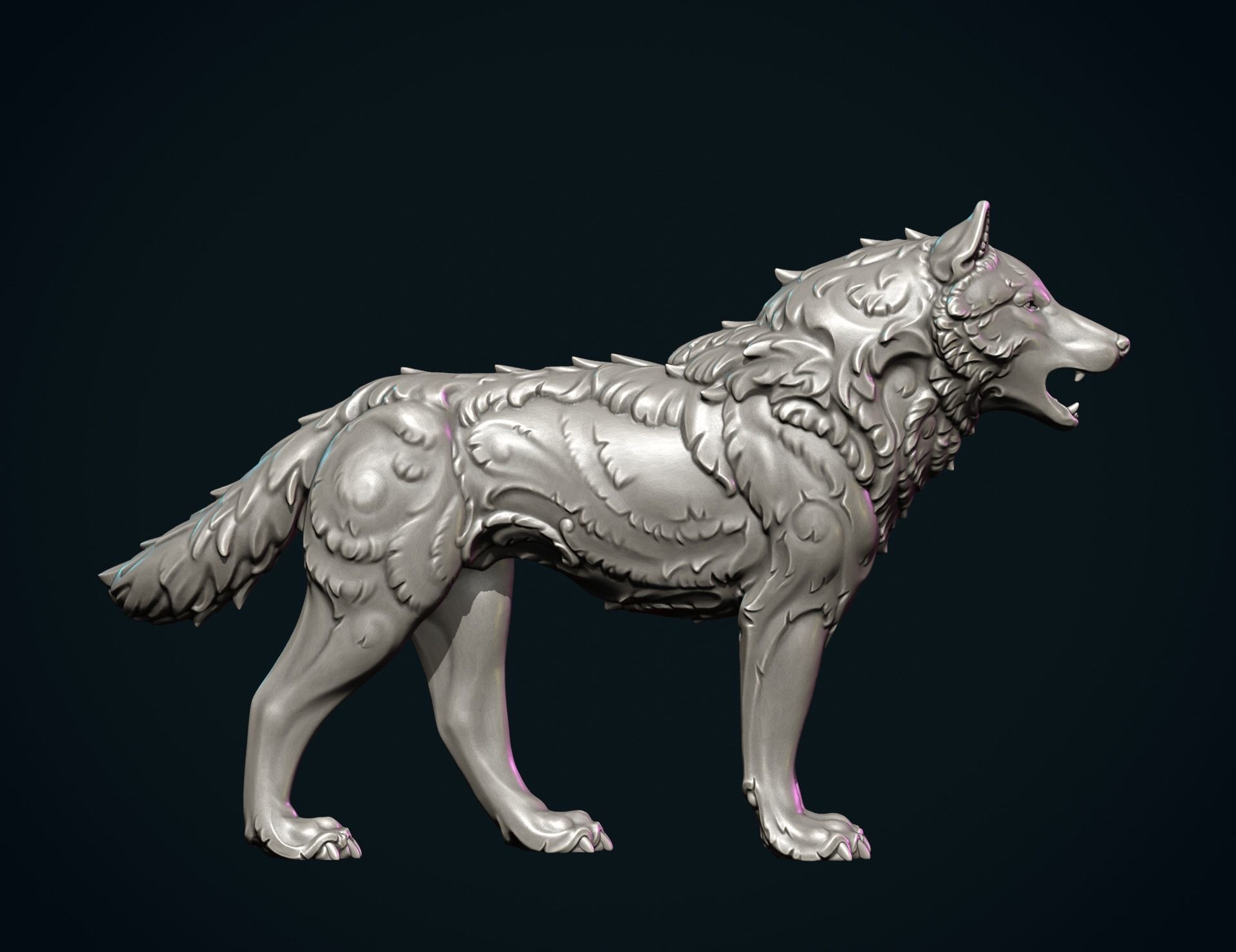 Wolf Sculpture 3D print model_8