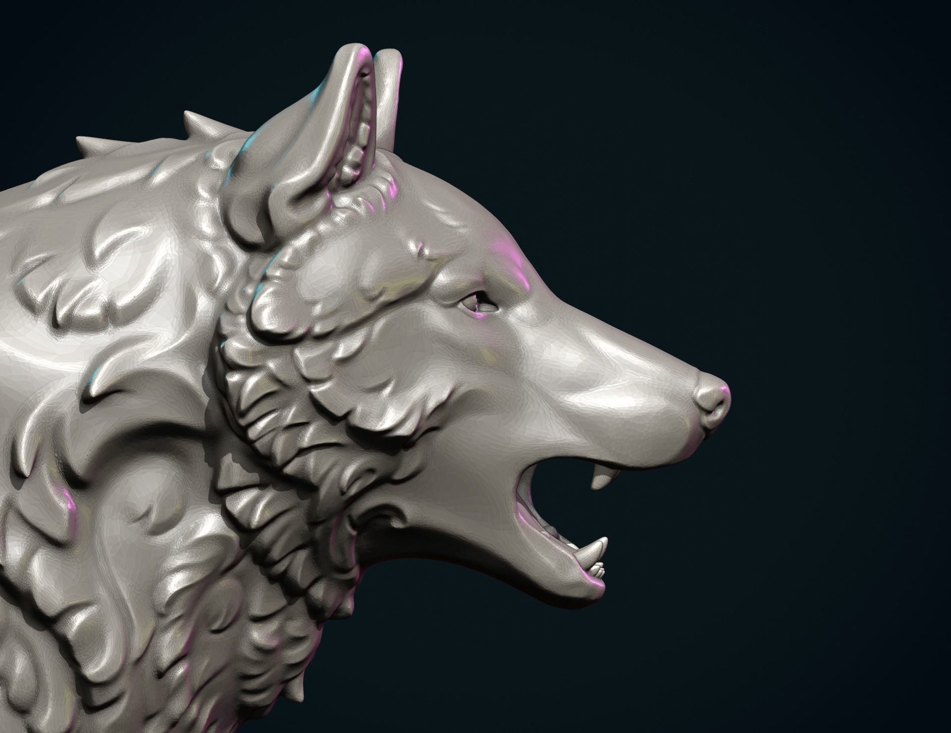 Wolf Sculpture 3D print model_16