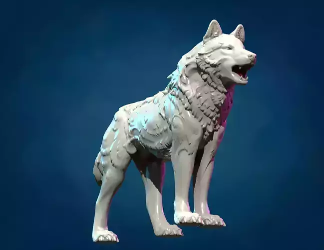 Wolf Sculpture 3D print model