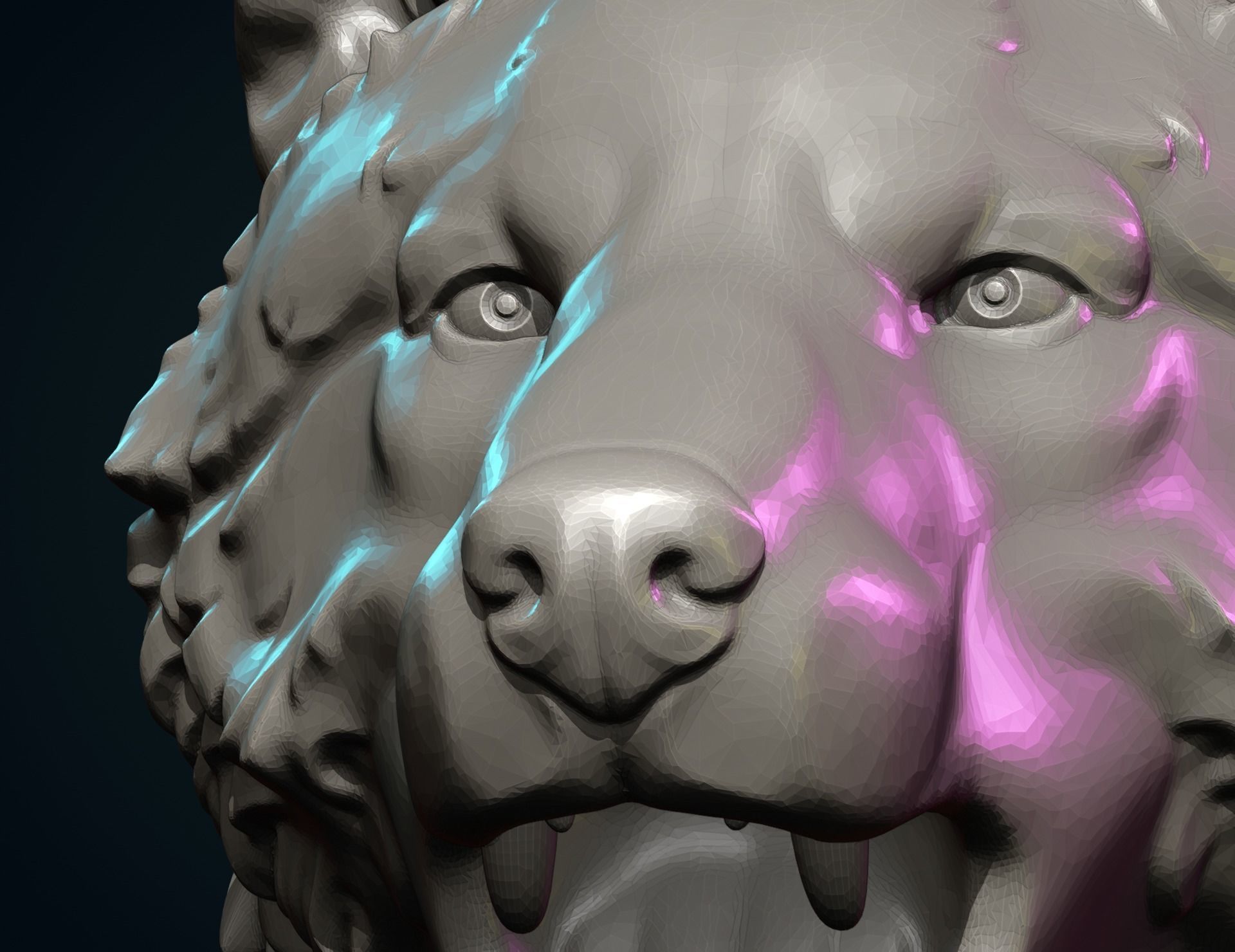 Wolf Sculpture 3D print model_21
