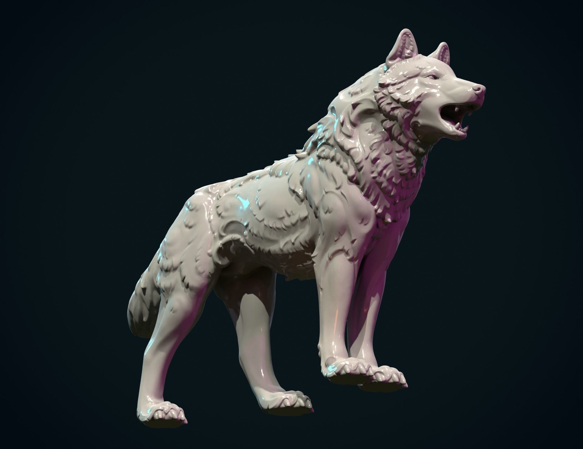 Wolf Sculpture 3D print model_5
