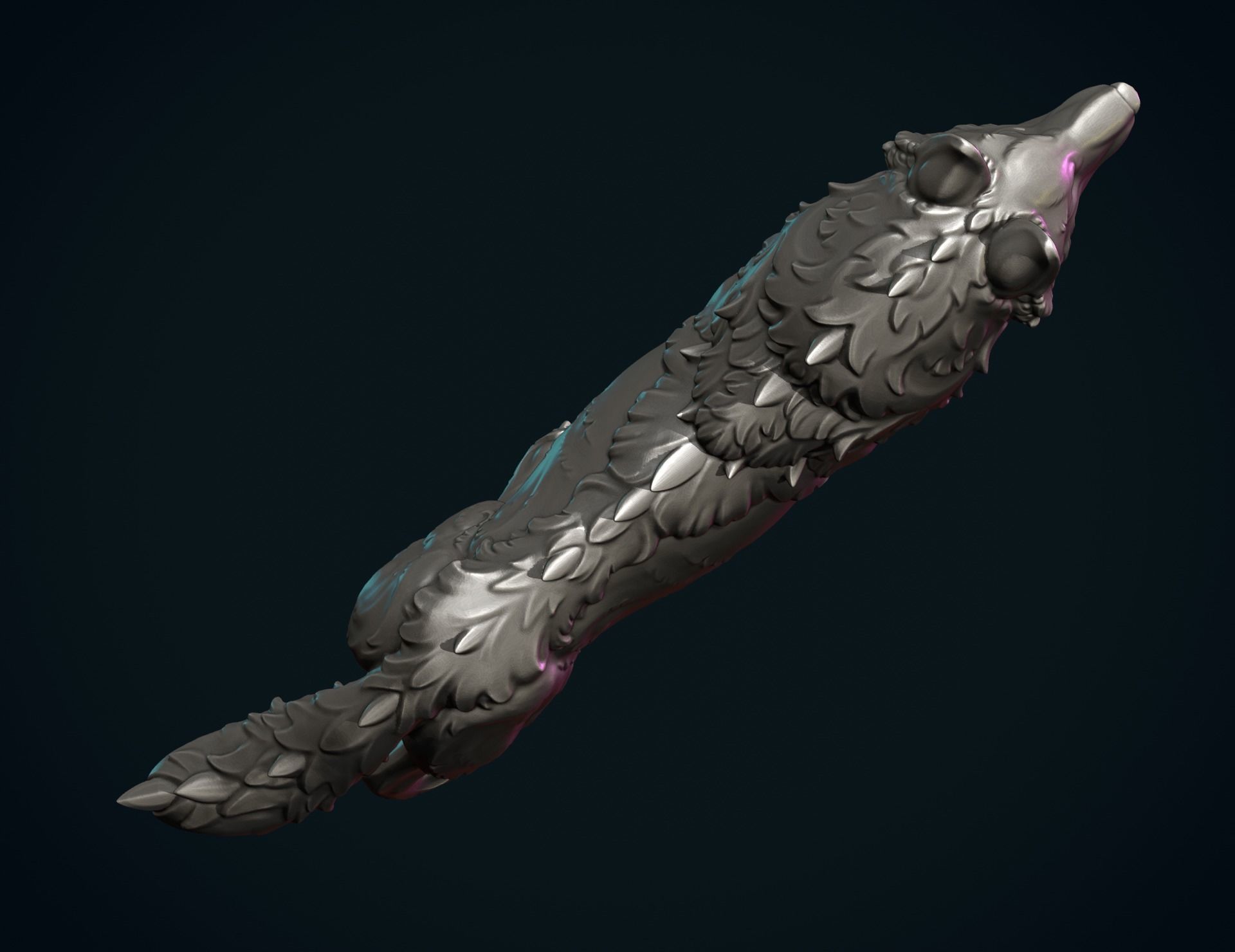 Wolf Sculpture 3D print model_9