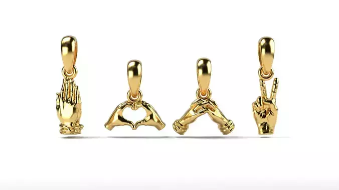 Pendants Hands 3D print model