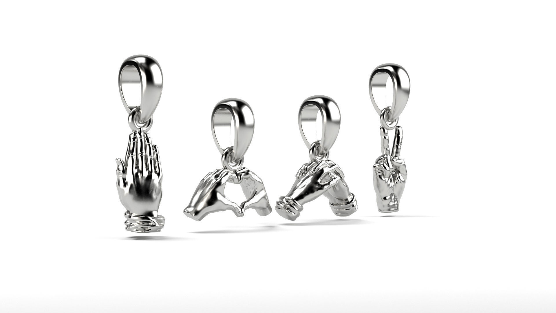 Pendants Hands 3D print model_1