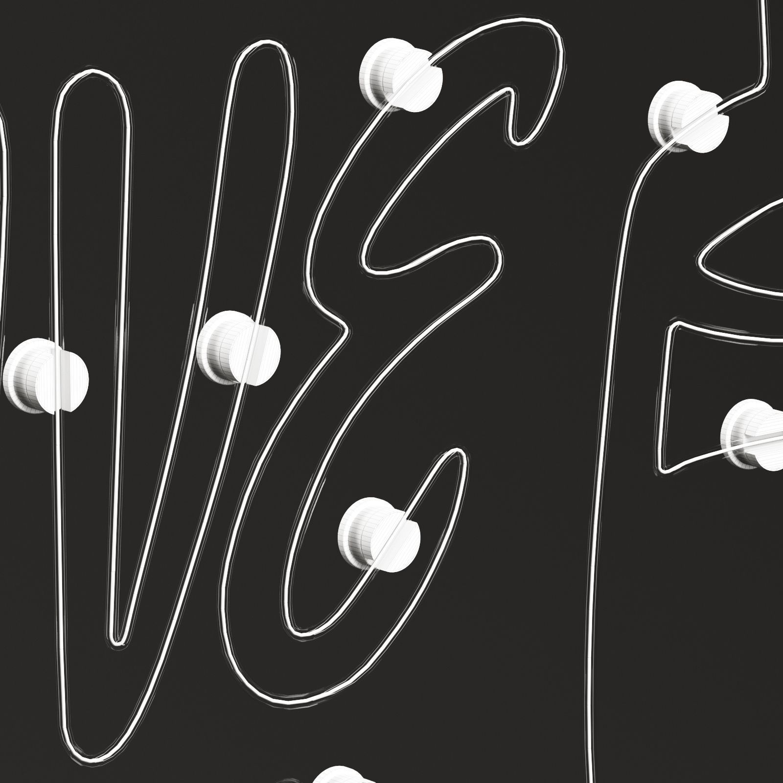 Neon Light Lamp 02 3D model_3