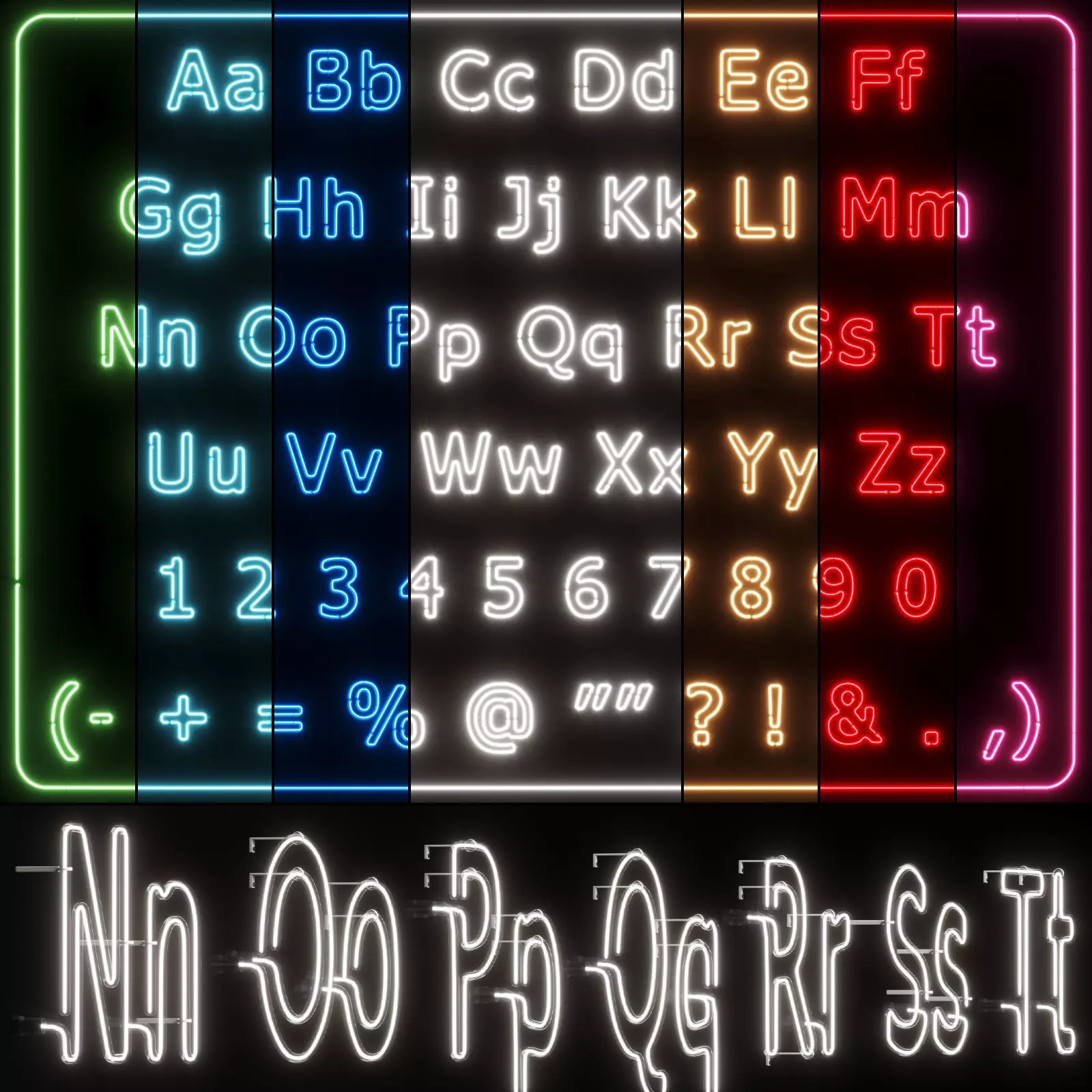 Neon Light Lamp 03 - Alphabet 3D model_0