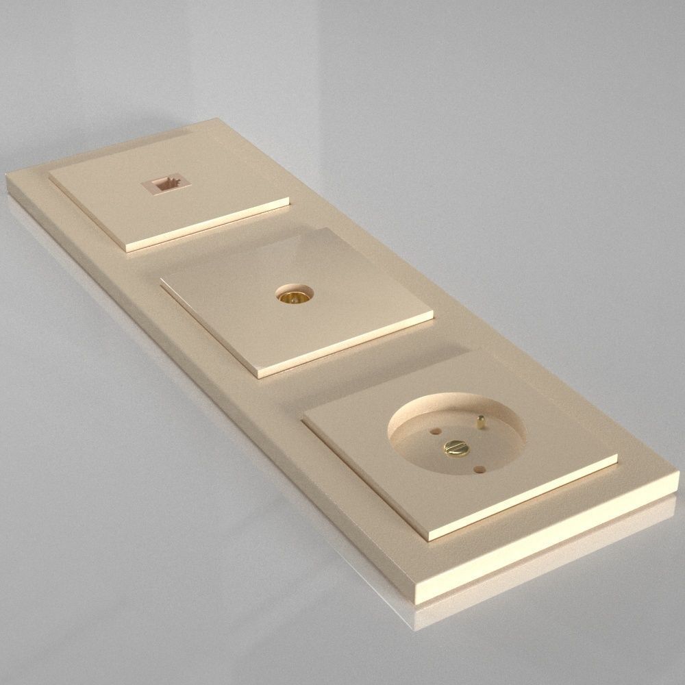 switches and sockets 3D model Low-poly 3D model_2