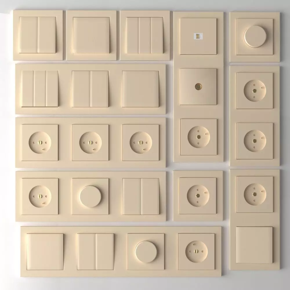 switches and sockets 3D model Low-poly 3D model_0
