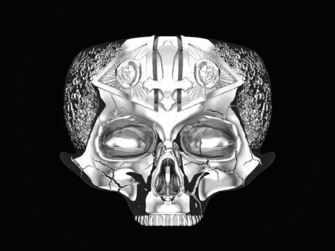 freemason skull ring   NO2 3D print model_4
