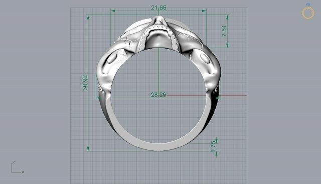 freemason skull ring   NO2 3D print model_12