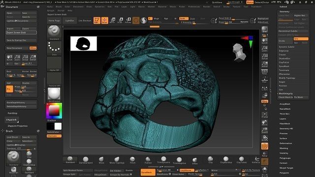 freemason skull ring   NO2 3D print model_5