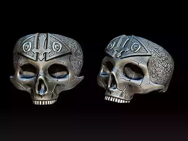 freemason skull ring   NO2 3D print model