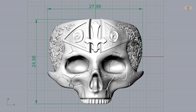 freemason skull ring   NO2 3D print model_13