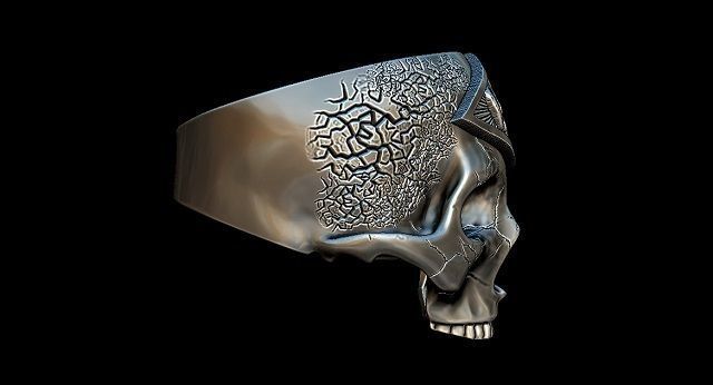 freemason skull ring   NO2 3D print model_8