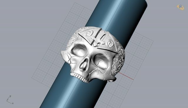 freemason skull ring   NO2 3D print model_19