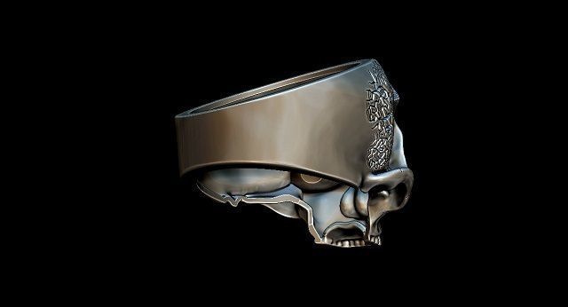 freemason skull ring   NO2 3D print model_9