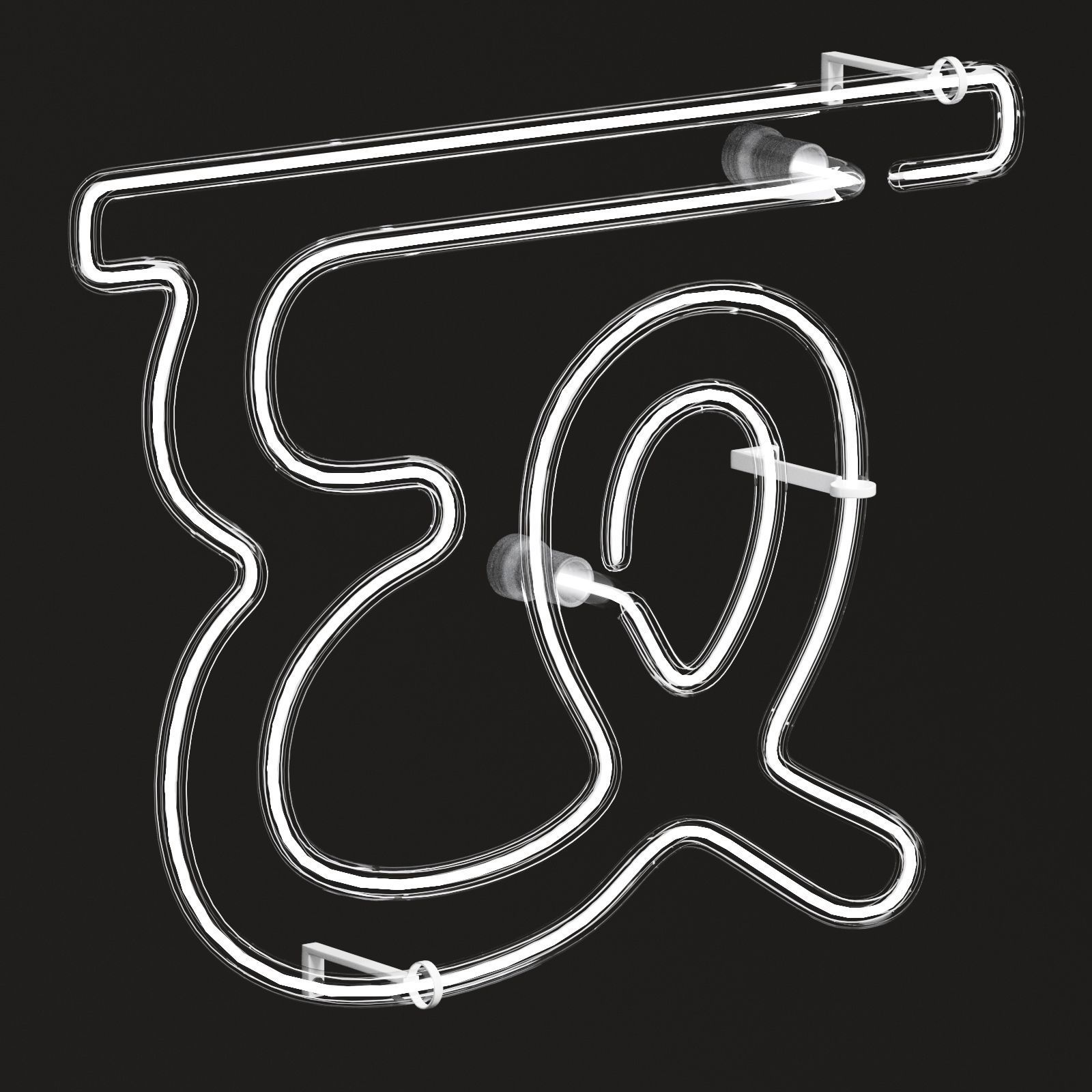 Neon Light Lamp 04 - Indian Alphabet 3D model_3