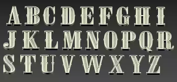 Western Vintage Latin Alphabet