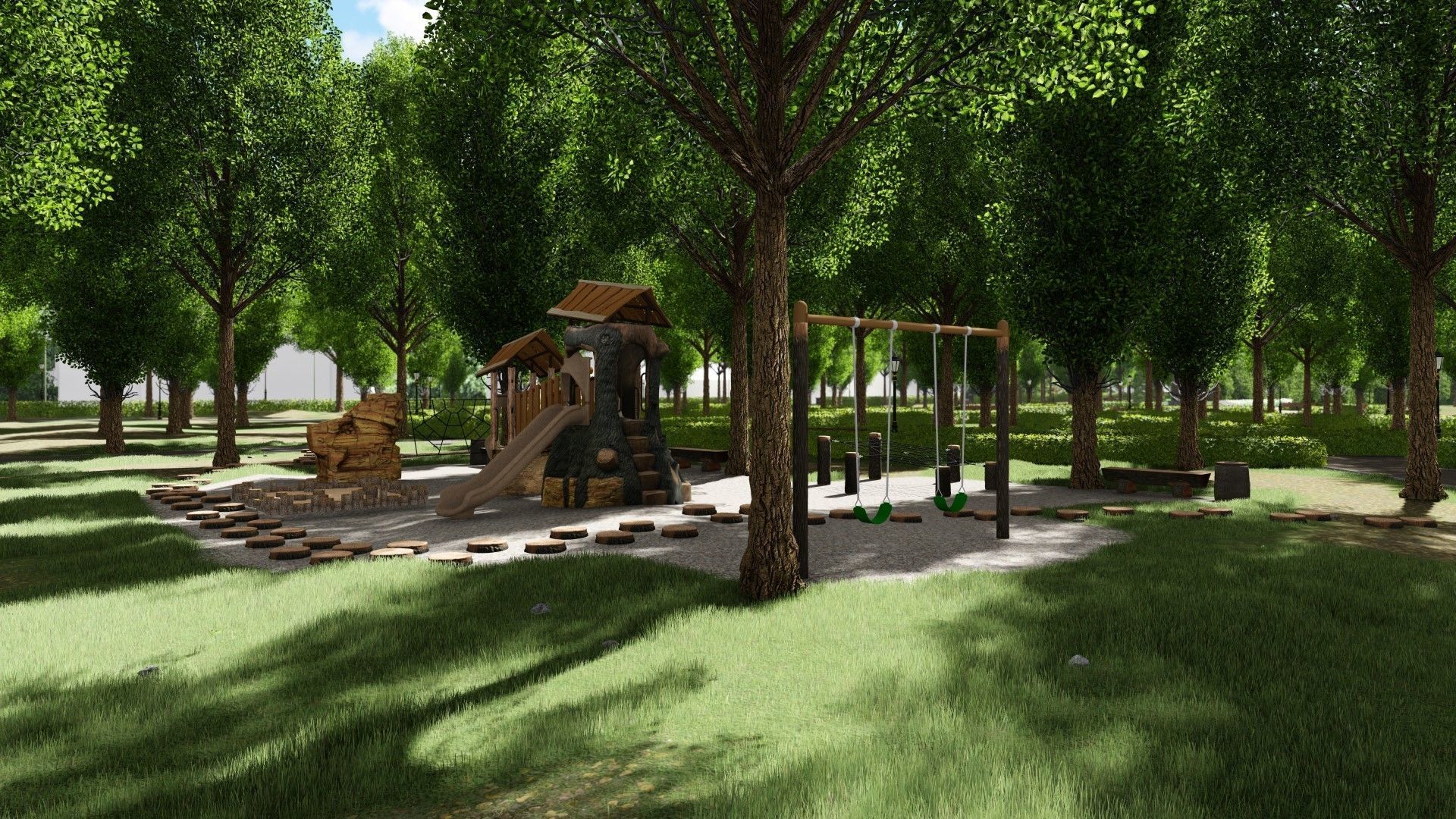 3D model of the city park 3D model_9