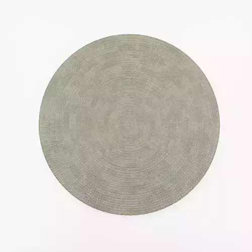 3D Model of a small round rug in woven jute quality