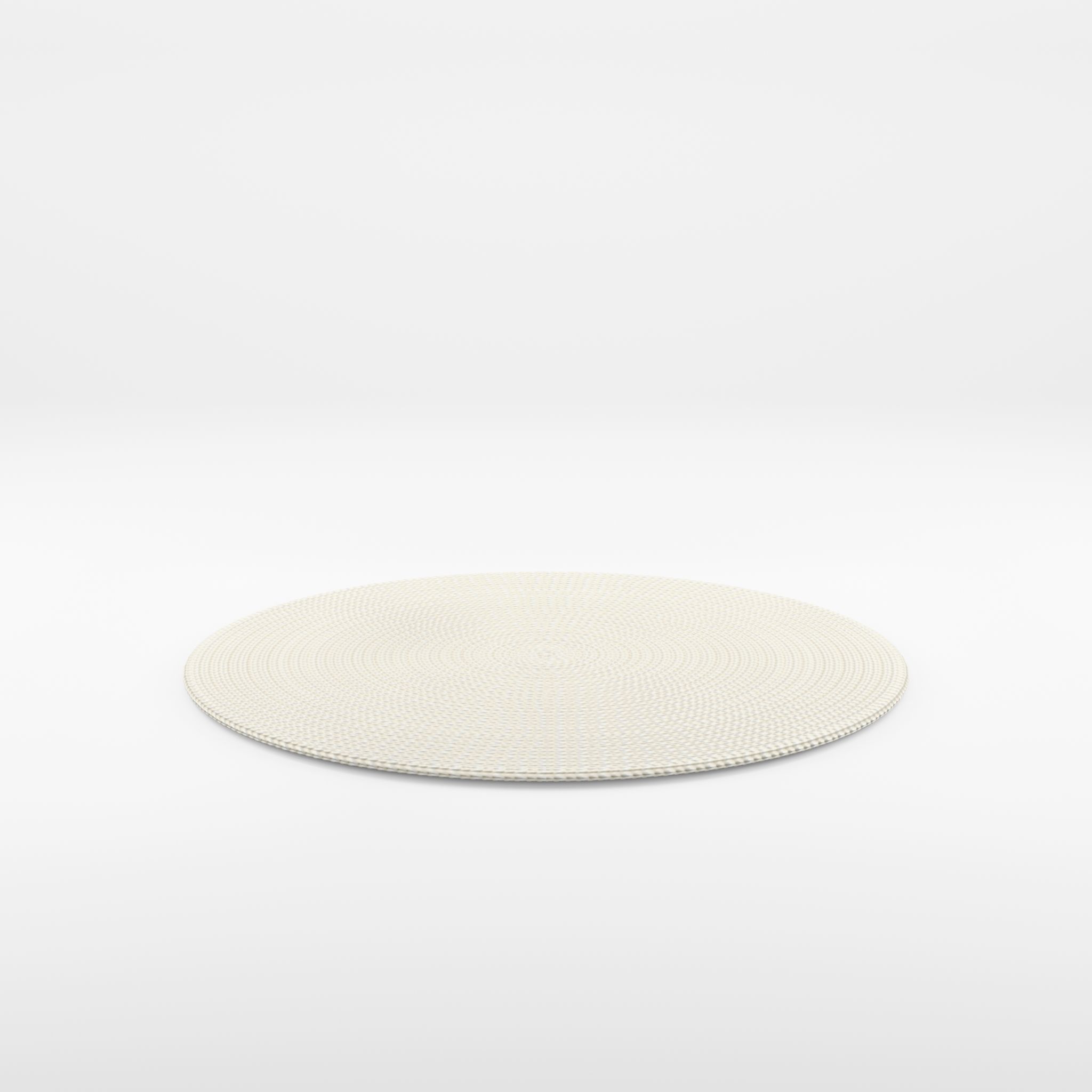 3D Model of a small round rug in woven jute quality Low-poly 3D model_2