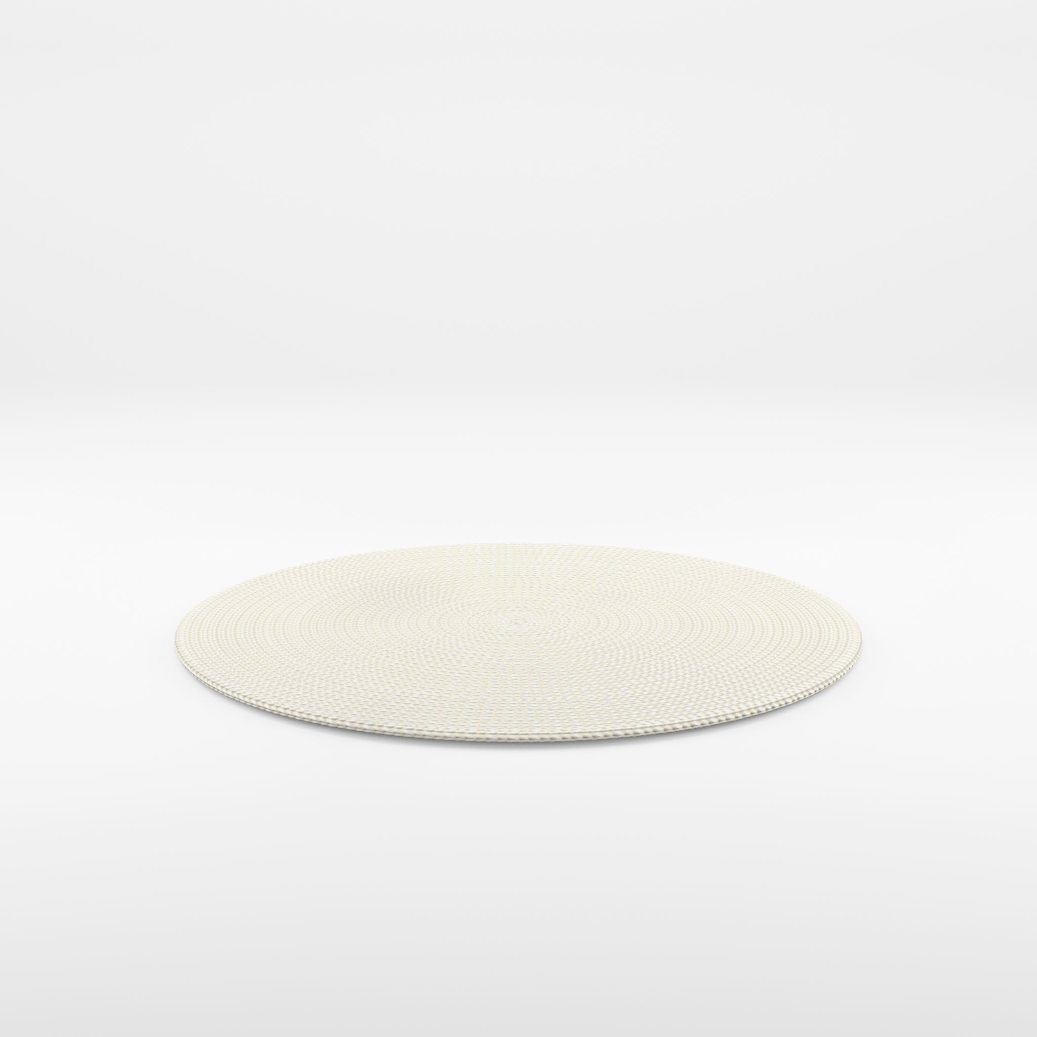 3D Model of a small round rug in woven jute quality Low-poly 3D model_3