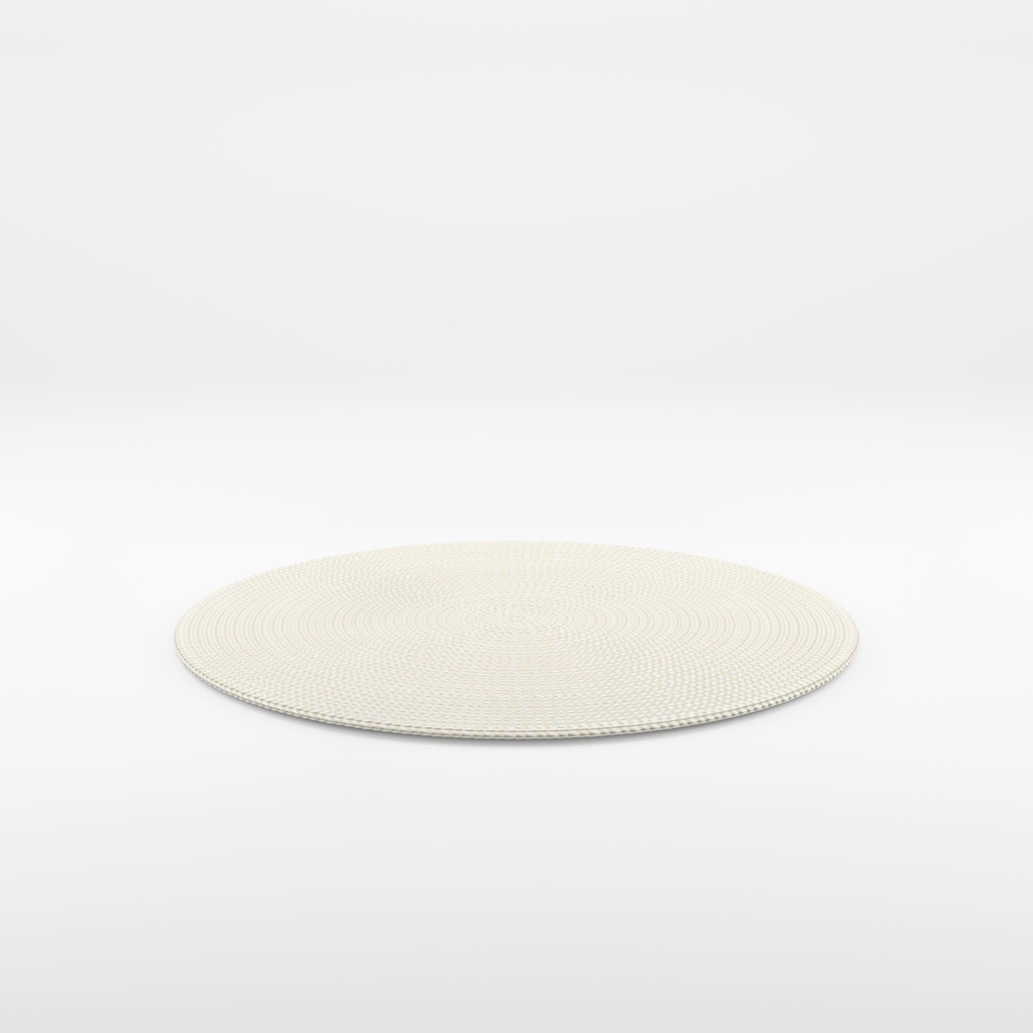 3D Model of a small round rug in woven jute quality Low-poly 3D model_1