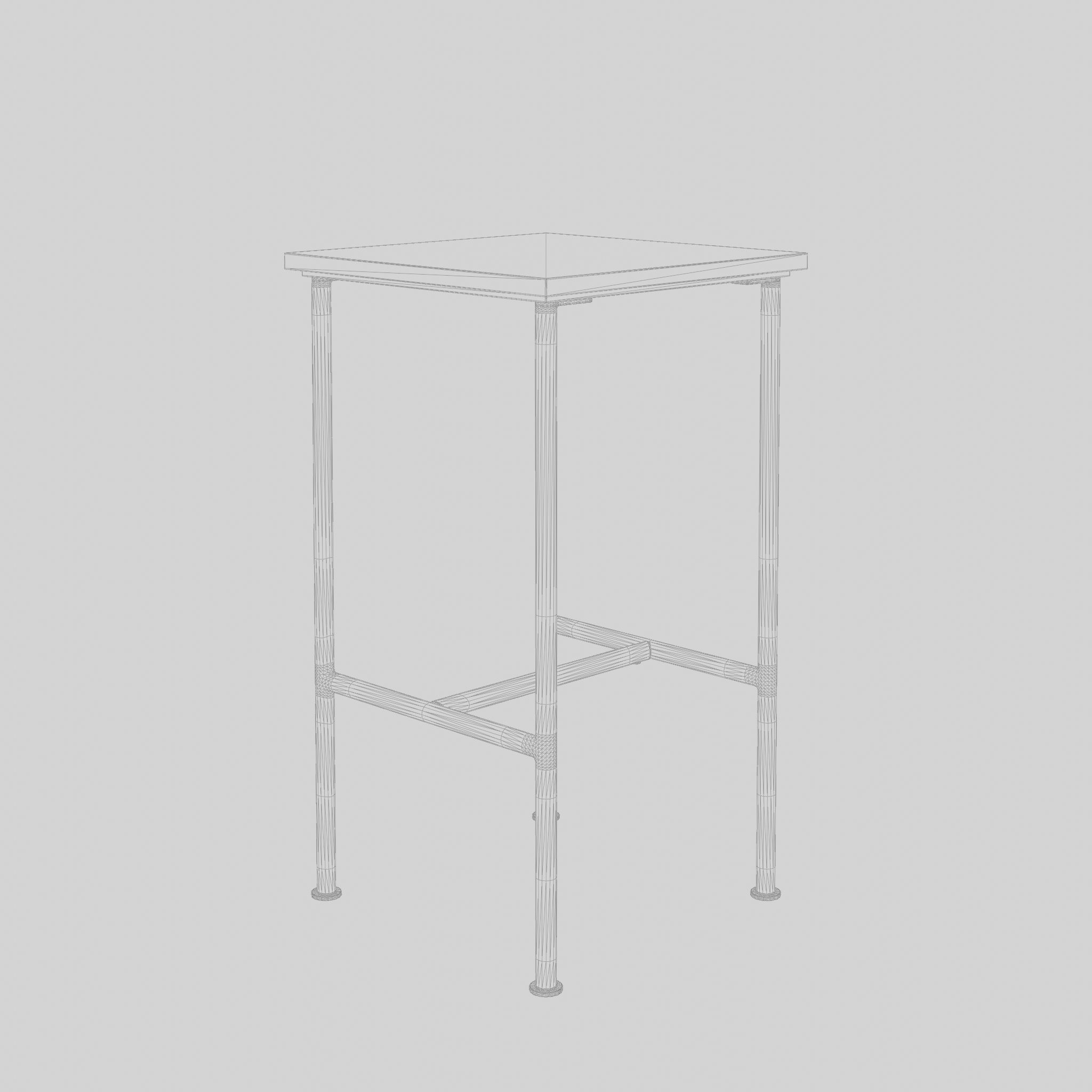 3D Model of a small side table Low-poly 3D model_5