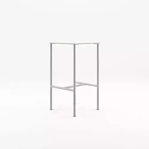 3D Model of a small side table with metal legs