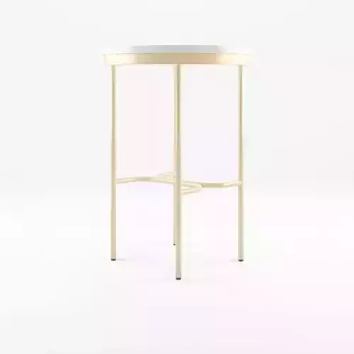 3D Model of a small round side table in metal