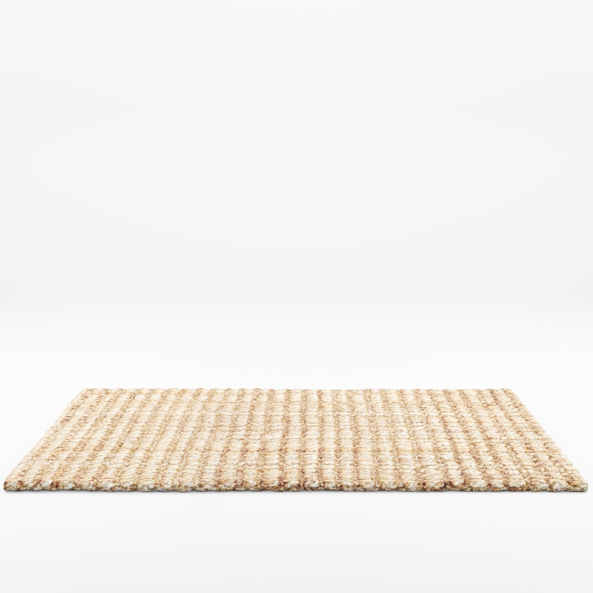 3D Model of Doormat in braided jute Low-poly 3D model_3