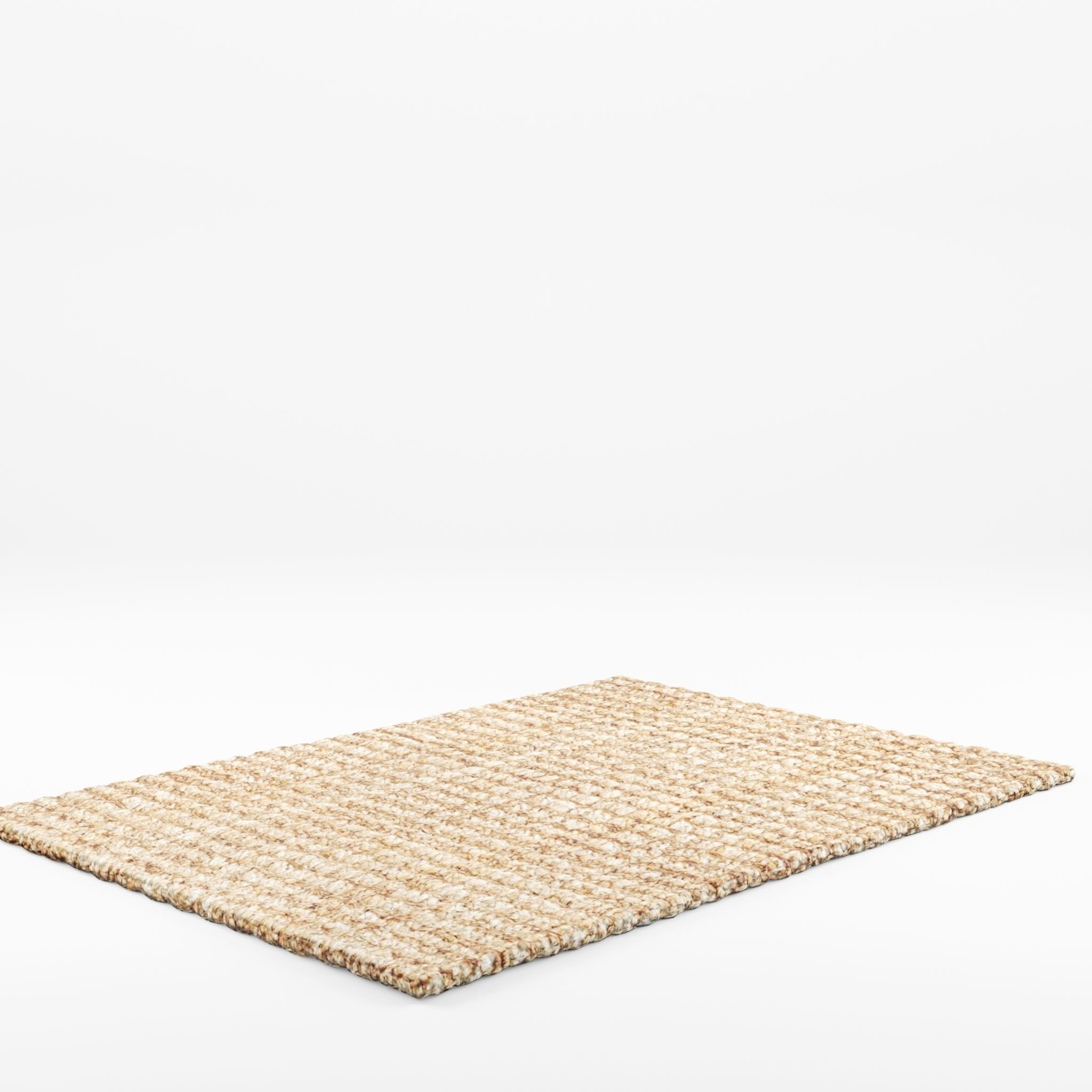 3D Model of Doormat in braided jute Low-poly 3D model_1