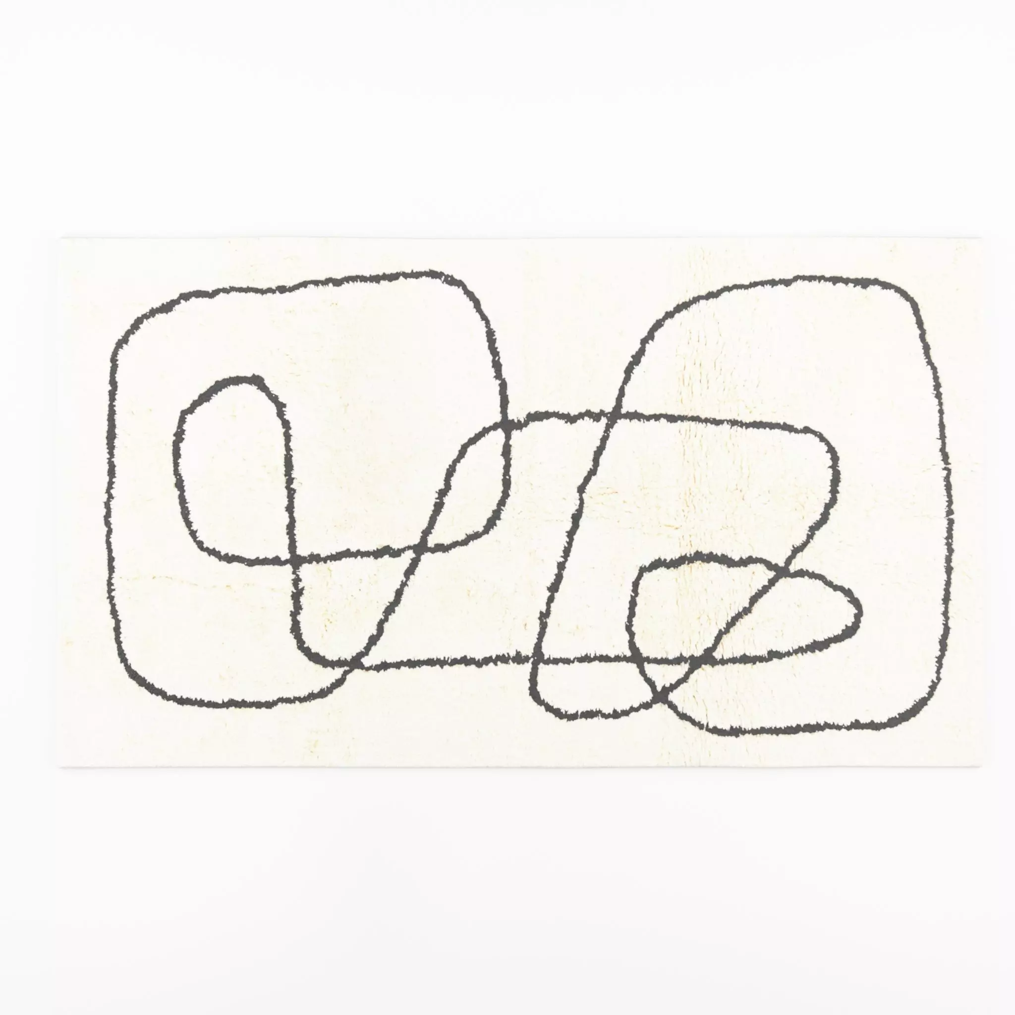 3D Model of Patterned rug in an ecru organic cotton weave  Low-poly 3D model_0