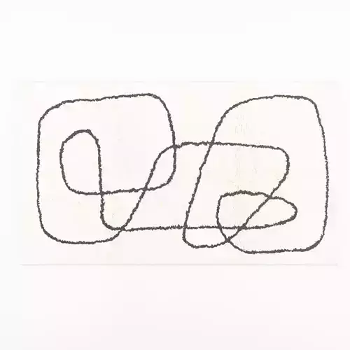 3D Model of Patterned rug in an ecru organic cotton weave 