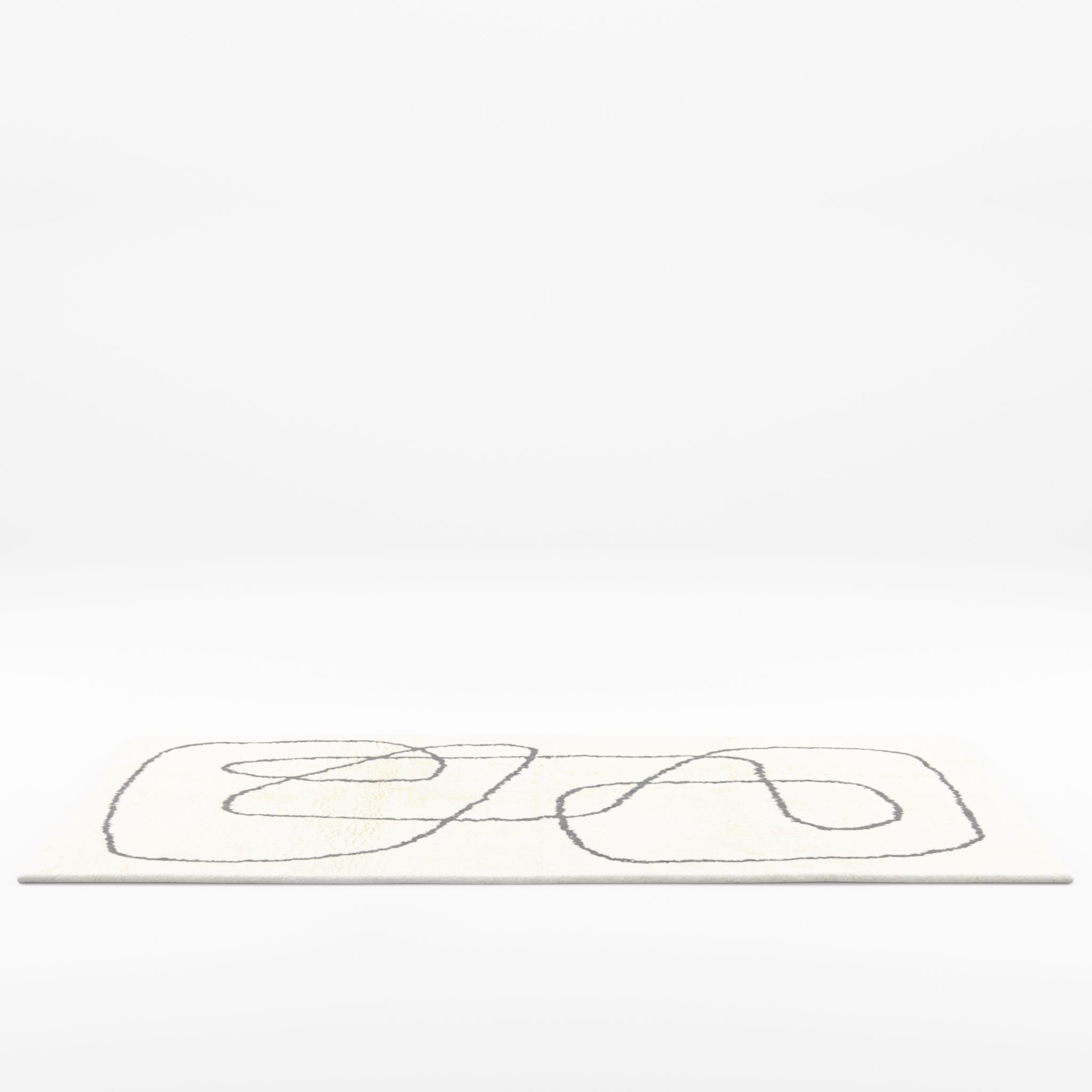 3D Model of Patterned rug in an ecru organic cotton weave  Low-poly 3D model_3