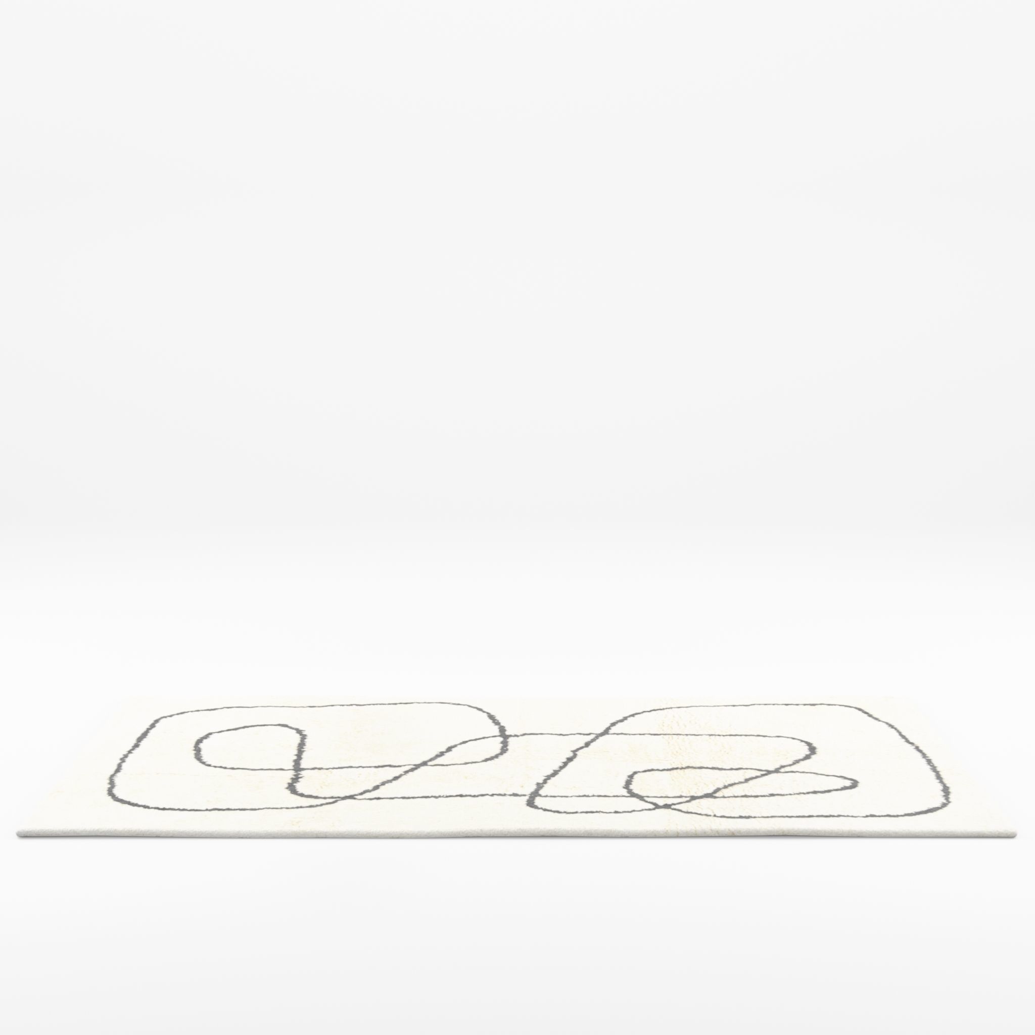 3D Model of Patterned rug in an ecru organic cotton weave  Low-poly 3D model_2