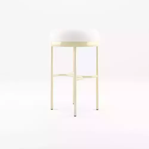 3D Model of a round-high stool in metal