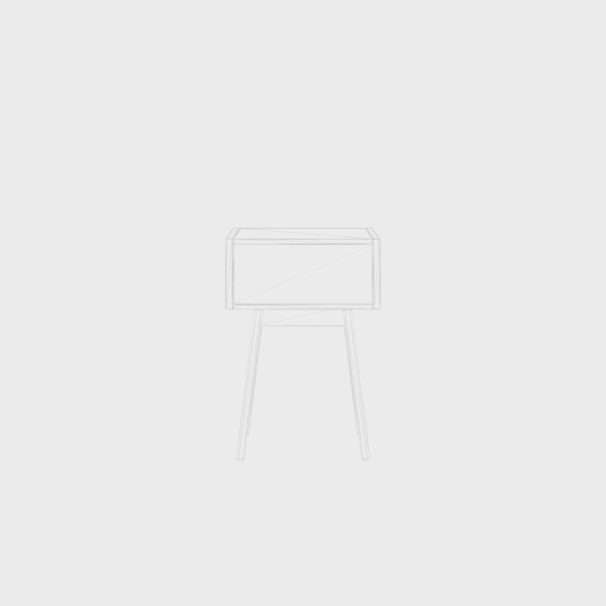 3D Model of a bedside table in meranti wood and MDF Low-poly 3D model_6