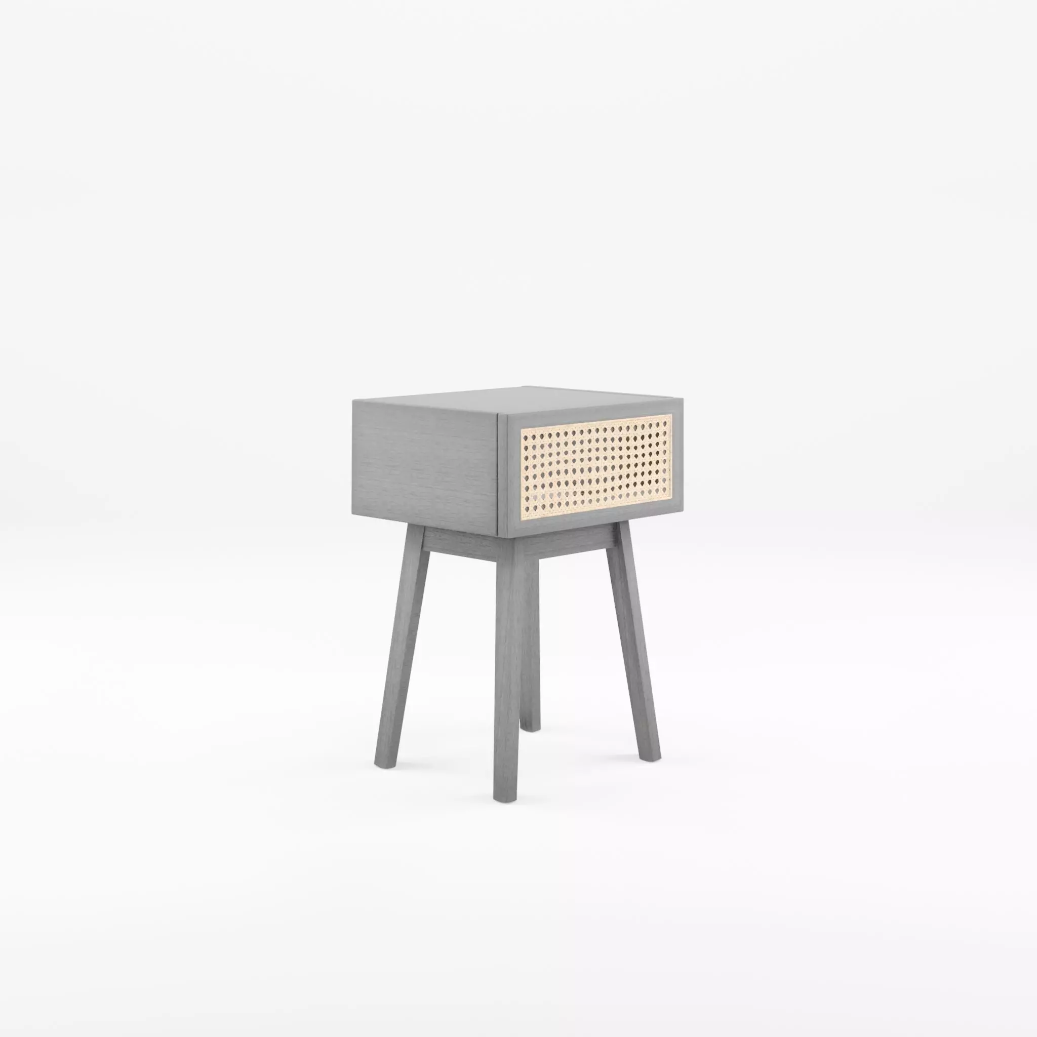 3D Model of a bedside table in meranti wood and MDF Low-poly 3D model_0