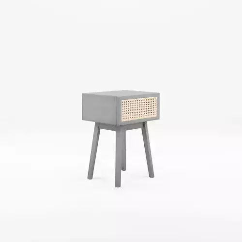 3D Model of a bedside table in meranti wood and MDF