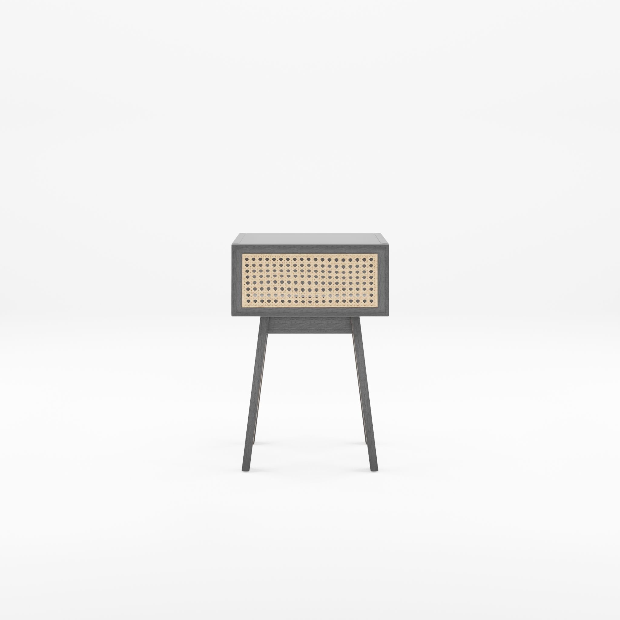 3D Model of a bedside table in meranti wood and MDF Low-poly 3D model_2