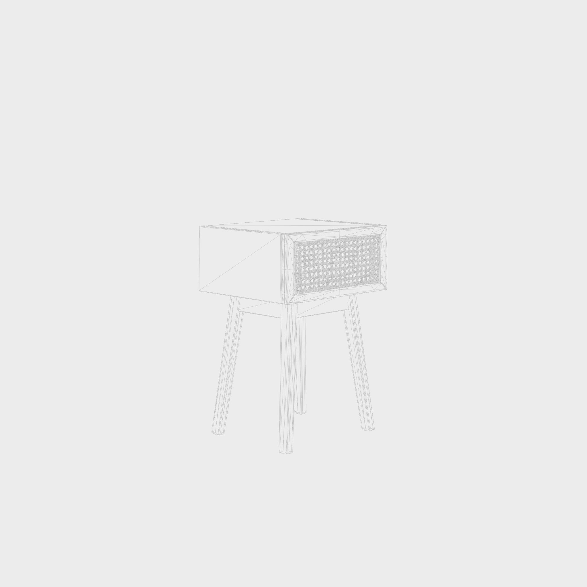 3D Model of a bedside table in meranti wood and MDF Low-poly 3D model_5
