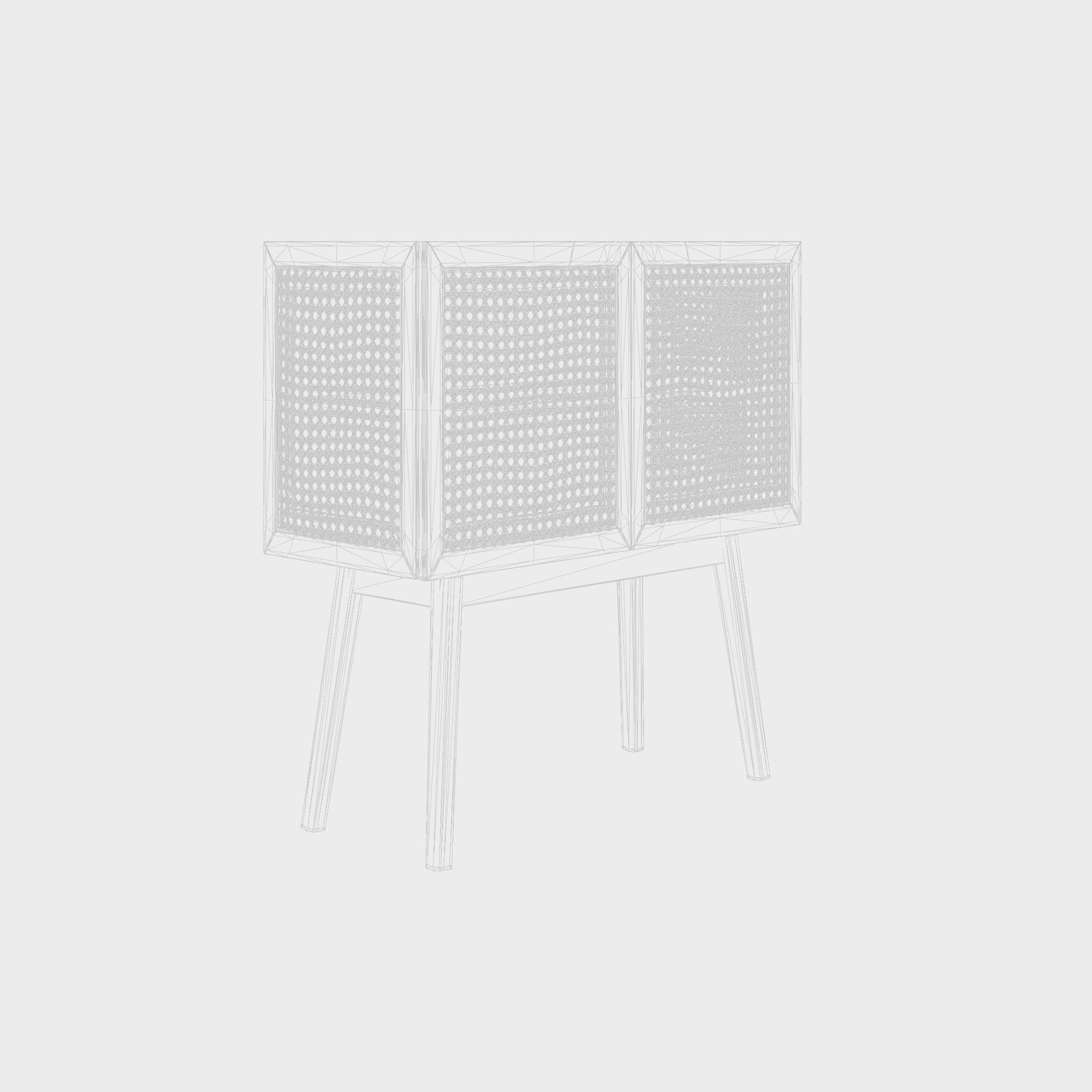 3D Model of a cabinet in MDF and meranti wood Low-poly 3D model_5