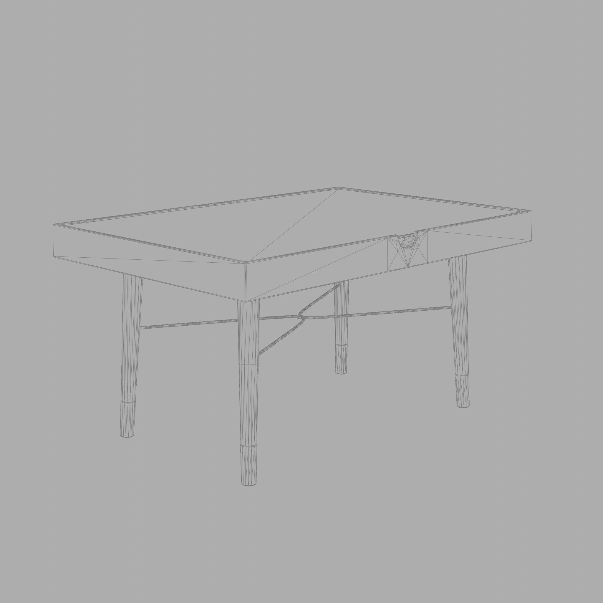 3D Model of a rectangular coffee table Low-poly 3D model_5