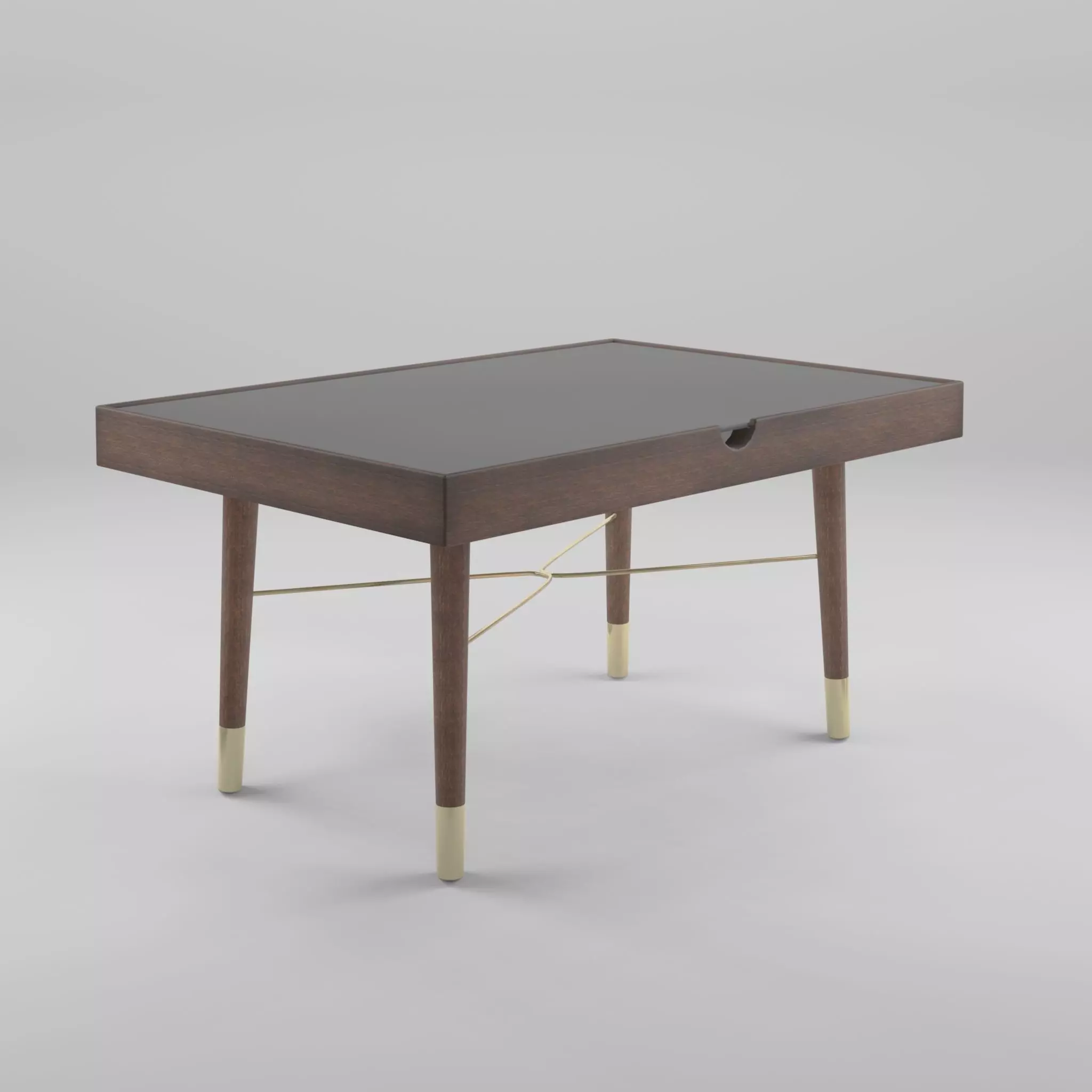 3D Model of a rectangular coffee table Low-poly 3D model_0