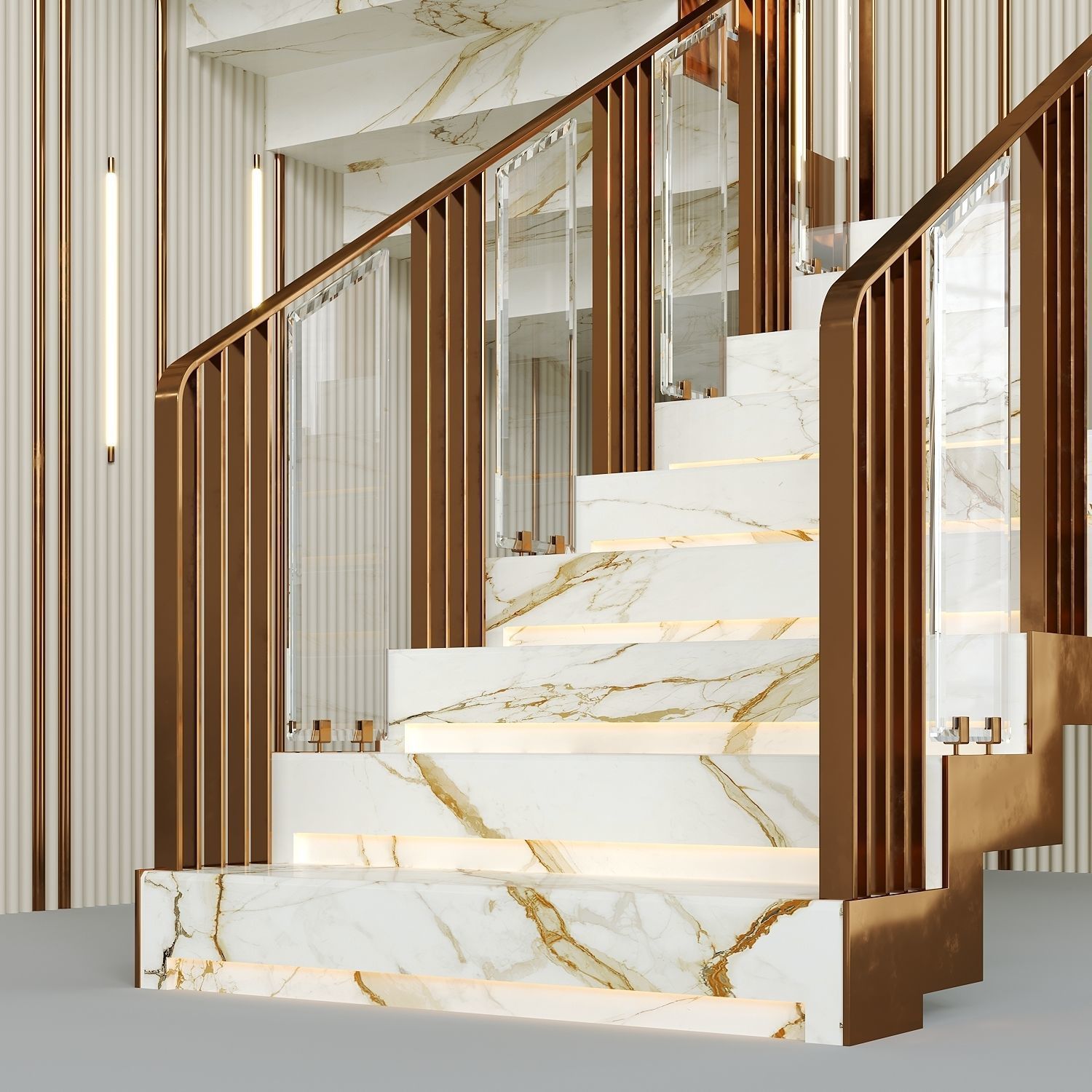 Modern luxury staircase 2 3D model_2